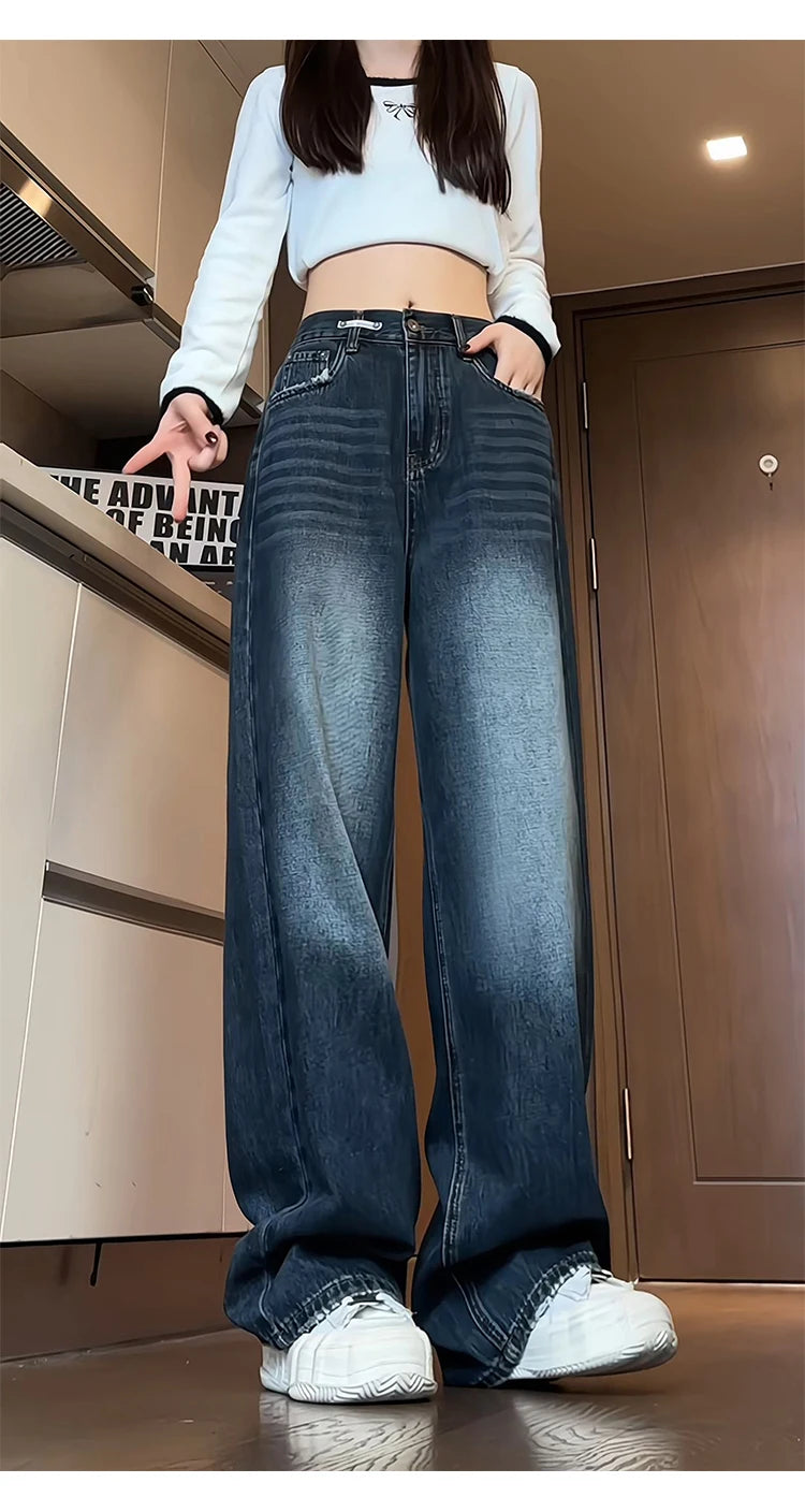 Blugi de damă, drepți, lejeri, primăvară și toamnă 2025