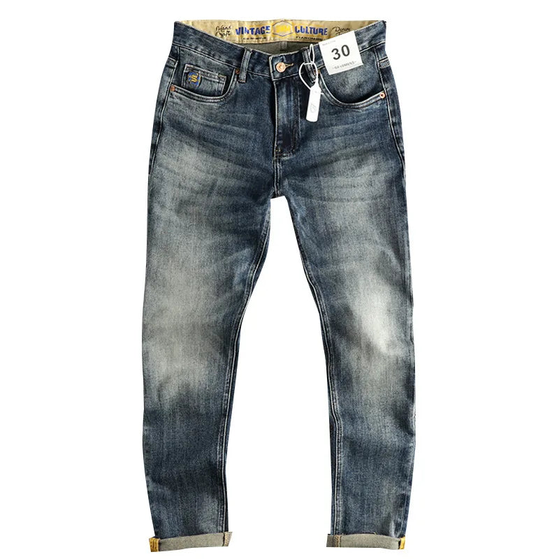Blugi retro brodați pentru bărbați, de înaltă calitate