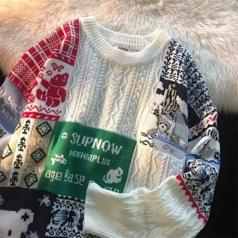 Pulovere pentru bărbați și femei în toamnă și iarnă, stil retro și leneș