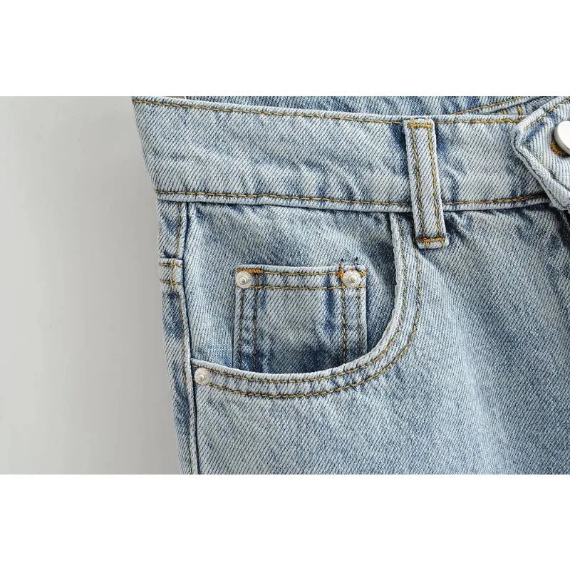 Blugi pentru femei cu talie înaltă, primăvară-toamnă 2025, stil relaxat, cu picior drept