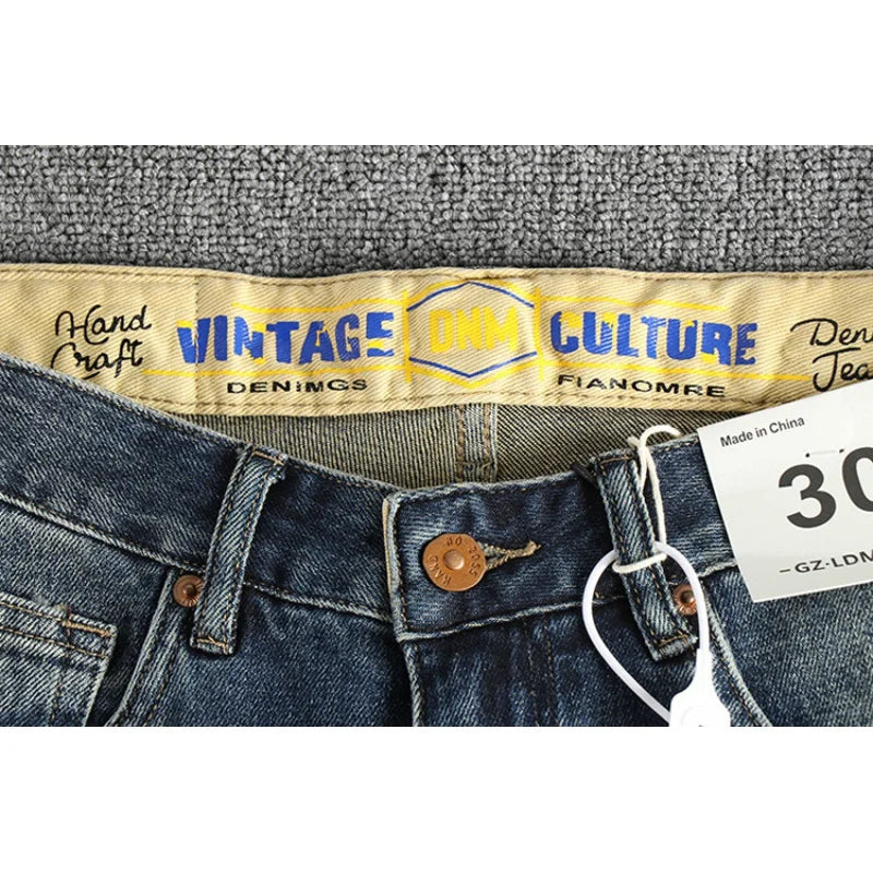 Blugi retro brodați pentru bărbați, de înaltă calitate