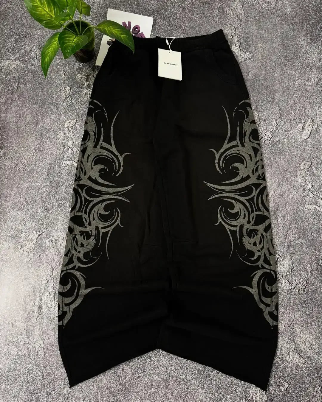 Blugi Jaede Lindon cu imprimeu de aripi, retro, gotic, la modă