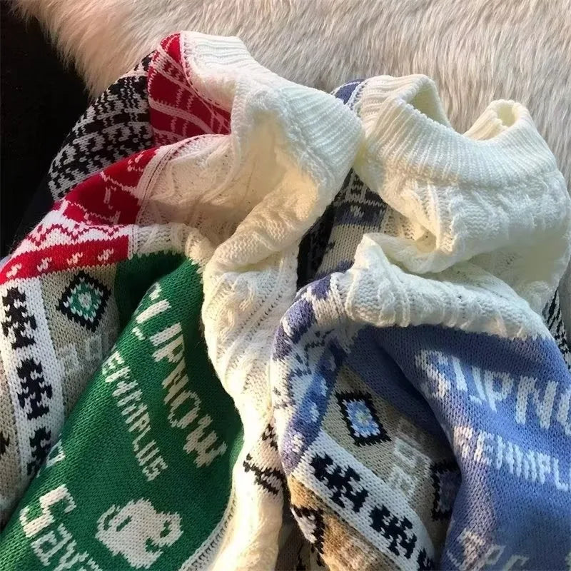 Pulovere pentru bărbați și femei în toamnă și iarnă, stil retro și leneș