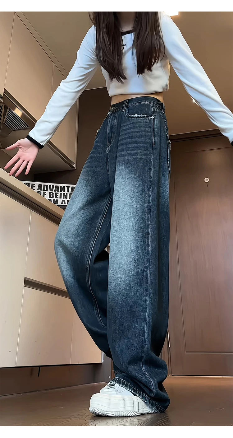 Blugi de damă, drepți, lejeri, primăvară și toamnă 2025