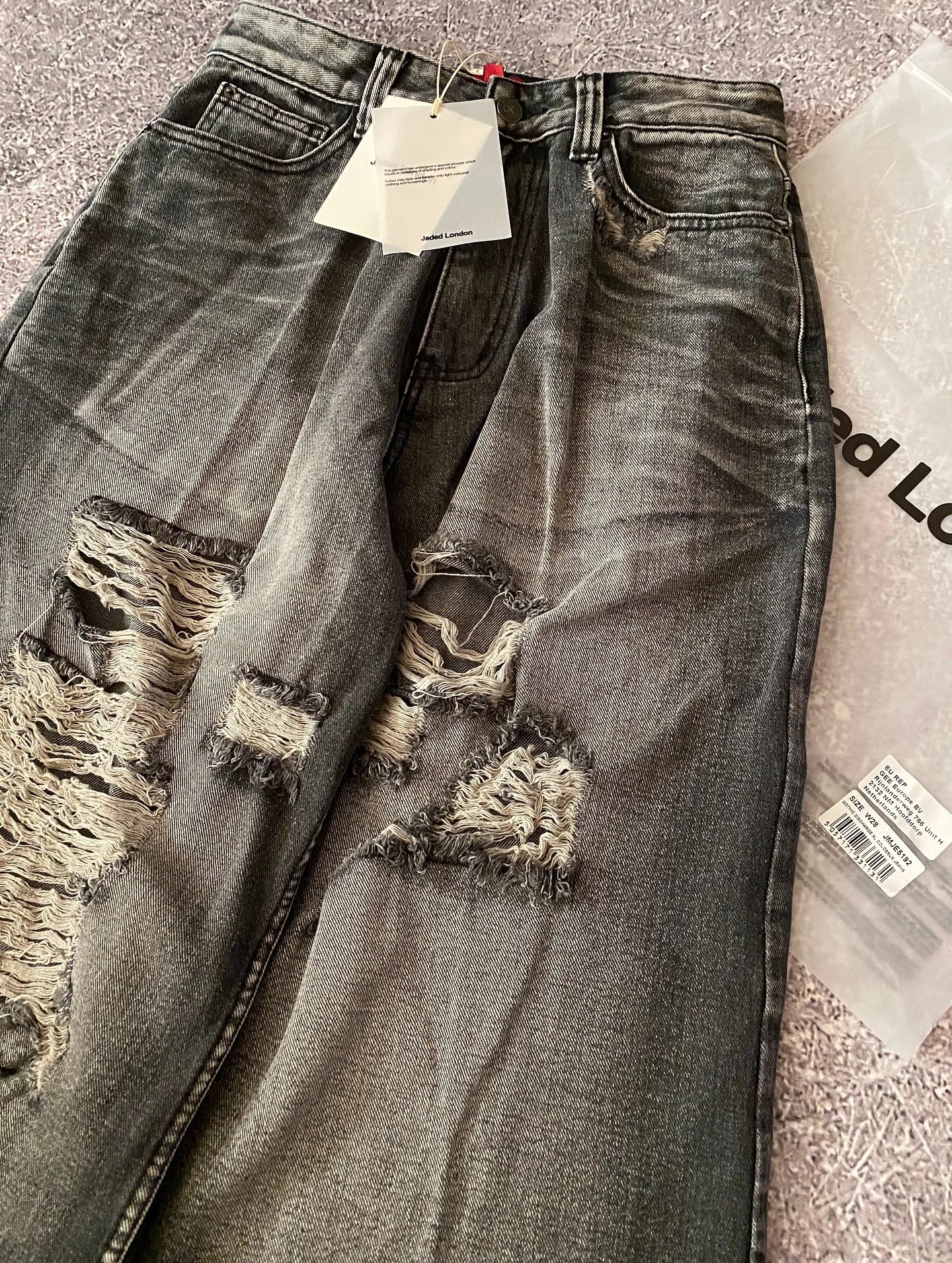 Blugi Jaede Lindon cu imprimeu de aripi, retro, gotic, la modă