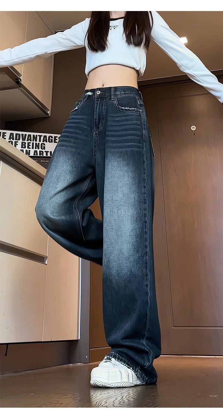 Blugi de damă, drepți, lejeri, primăvară și toamnă 2025