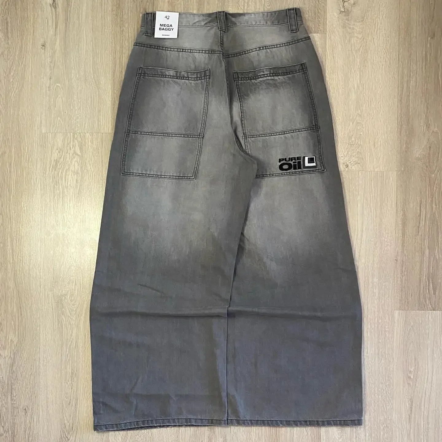 Blugi largi brodați cu model Y2K pentru femei vintage